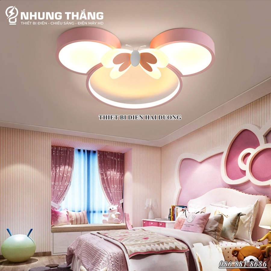 Đèn Trần Cho Bé Hình Mickey Siêu Dễ Thương DGT-6541 - Trang Trí Phòng Bé - 3 Chế Độ Ánh Sáng - Có Điều Khiển