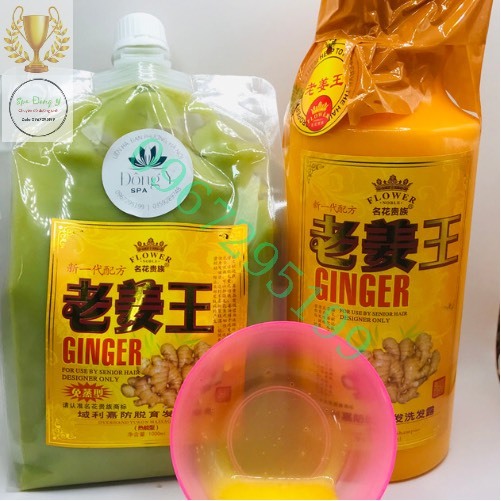 Cặp dầu gội gừng 1000ml, lưu thông khí huyết