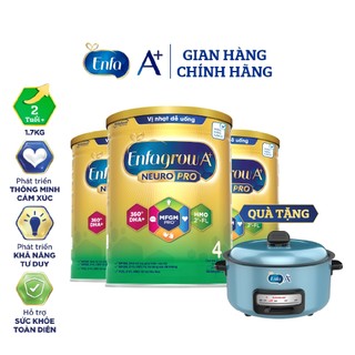  Bộ 3 lon sữa bột Enfagrow A+ - 1.7kg/lon Neuropro 4 Vị nhạt dễ uống  