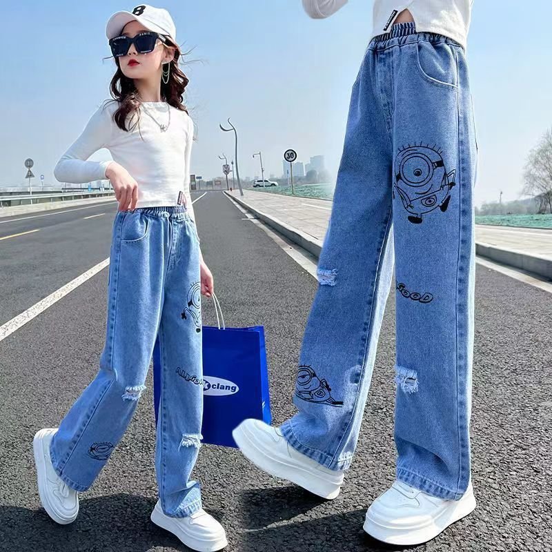 Quần bò bé gái. Quần jeans mẫu hot hit cho bé gái từ 15-45kg
