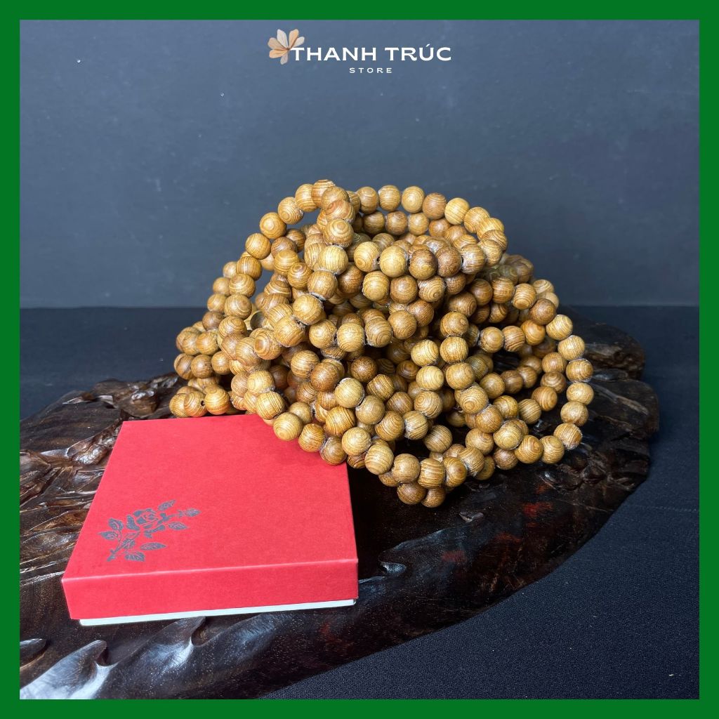 COMBO 1 VÒNG GỖ HOÀNG ĐÀN TUYẾT LẠNG SƠN 8 LY + 1 VÒNG GỖ NGỌC AM 10 LY