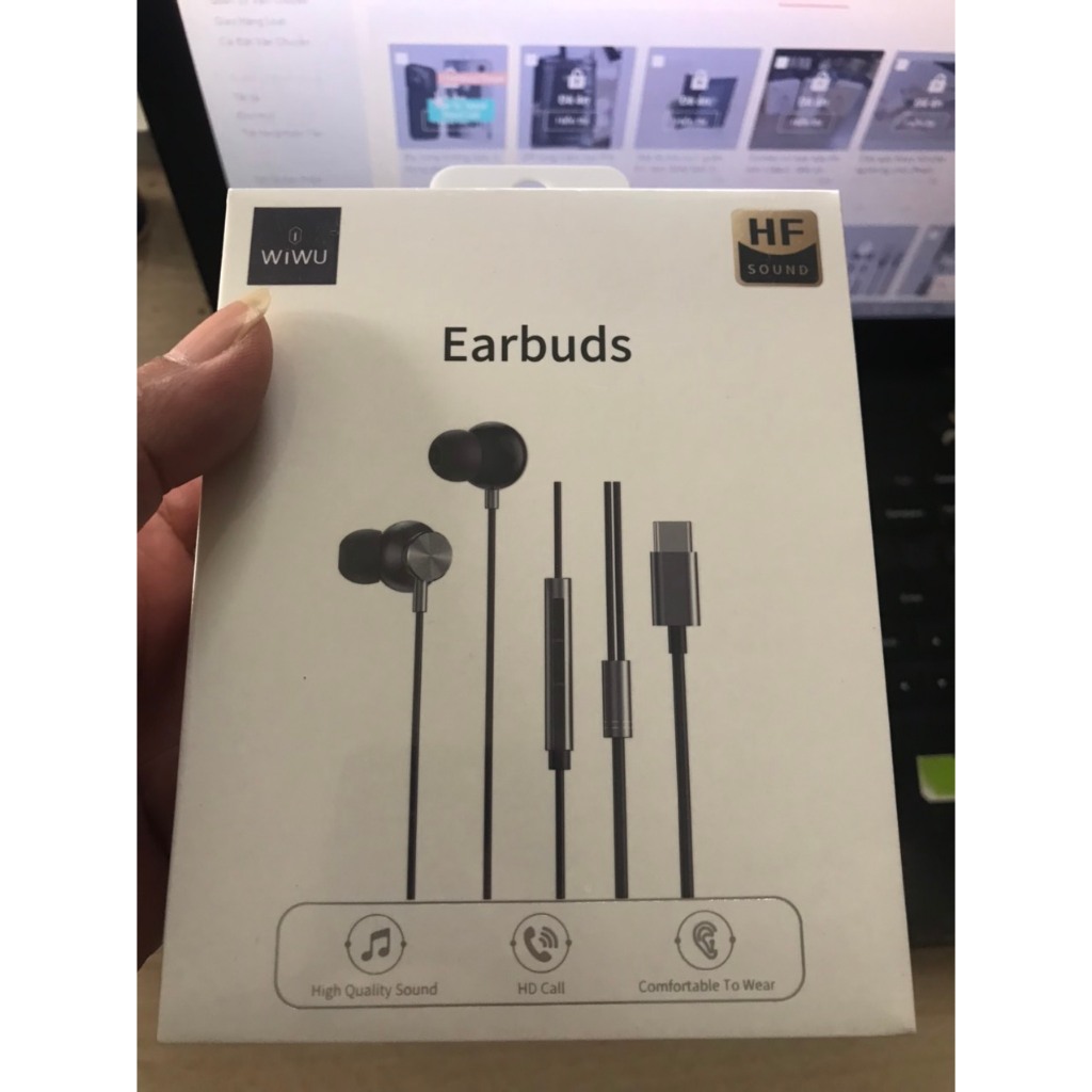 TAI NGHE CÓ MÍC CHÂN CẮM TYPE-C DÙNG CHO IPHONE 15/MAC/CÁC DÒNG ĐIỆN THOẠI JACK TYPE C WIWU EB315/EB314/EB316 IN-EAR