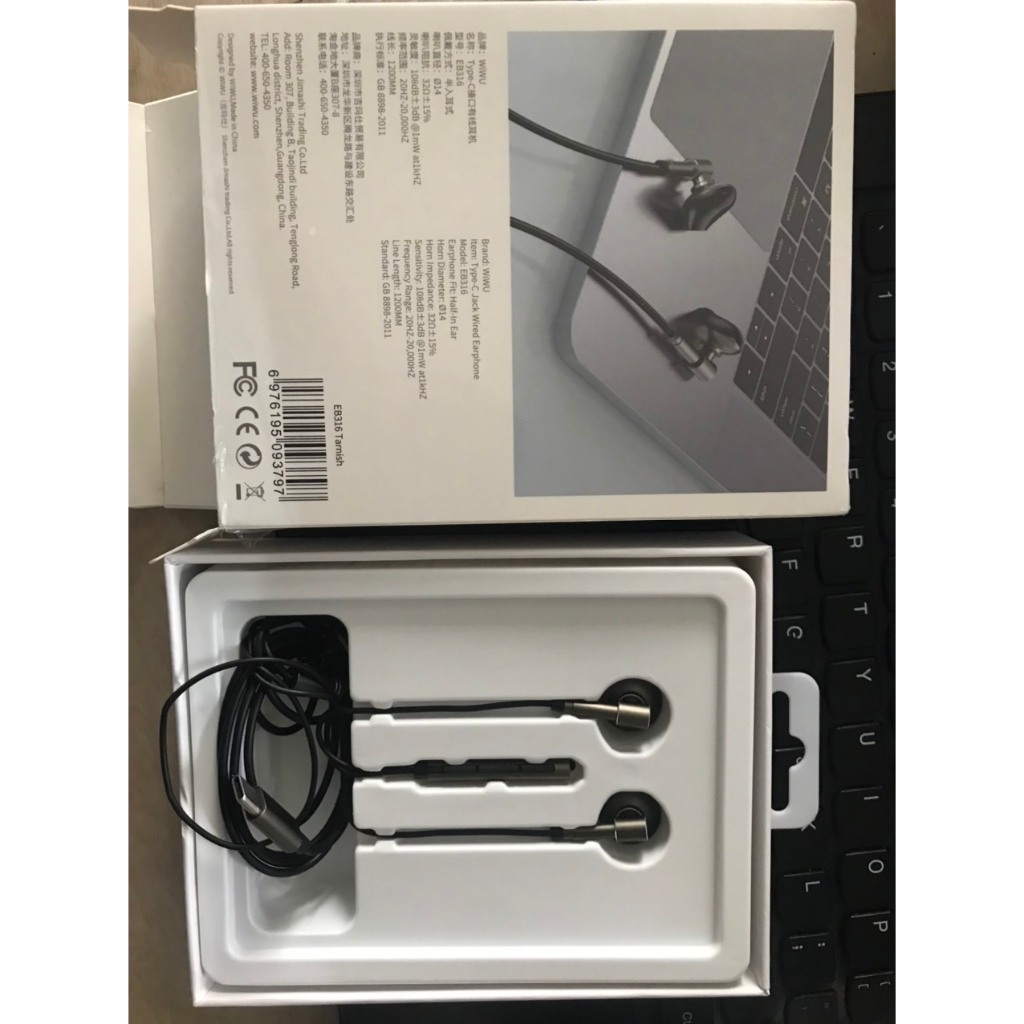 TAI NGHE CÓ MÍC CHÂN CẮM TYPE-C DÙNG CHO IPHONE 15/MAC/CÁC DÒNG ĐIỆN THOẠI JACK TYPE C WIWU EB315/EB314/EB316 IN-EAR