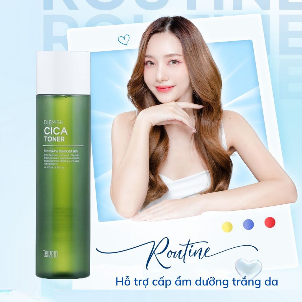 Nước hoa hồng rau má Hỗ trợ cấp ẩm làm dịu da mặt Toner rau má Blemish Cica Toner Tenzero 200ml Hàn Quốc