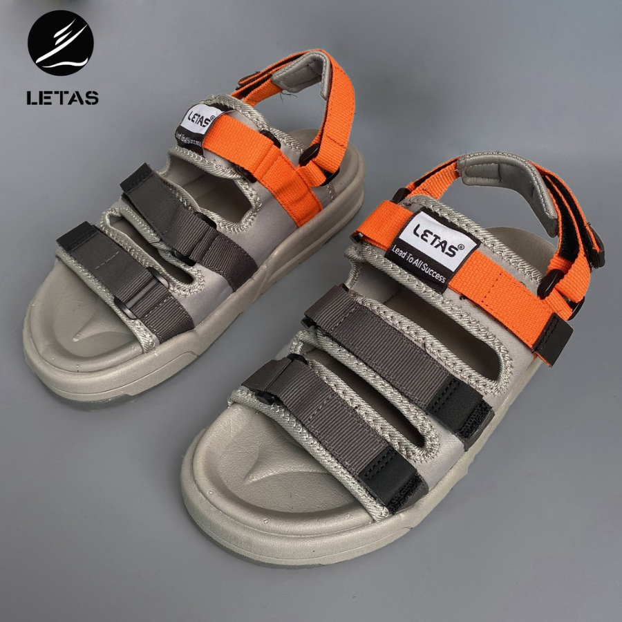 Giày sandal nam nữ unisex letas d1001 cá tính, 3 quai đế cao êm, xăng đan đi chơi đi học.