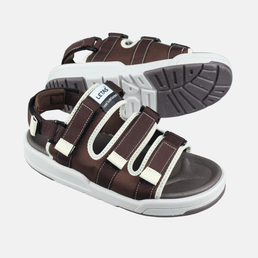 Giày sandal nam nữ unisex letas d1001 cá tính, 3 quai đế cao êm, xăng đan đi chơi đi học.