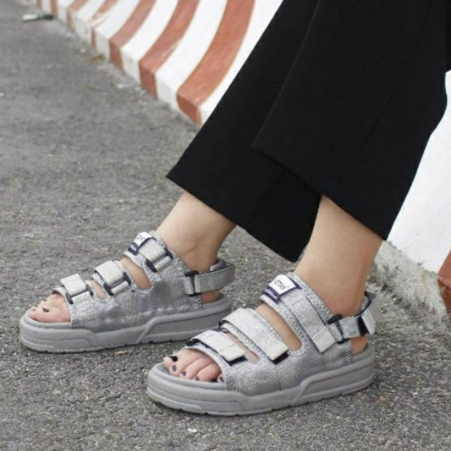 Giày sandal nam nữ unisex letas d1001 cá tính, 3 quai đế cao êm, xăng đan đi chơi đi học.