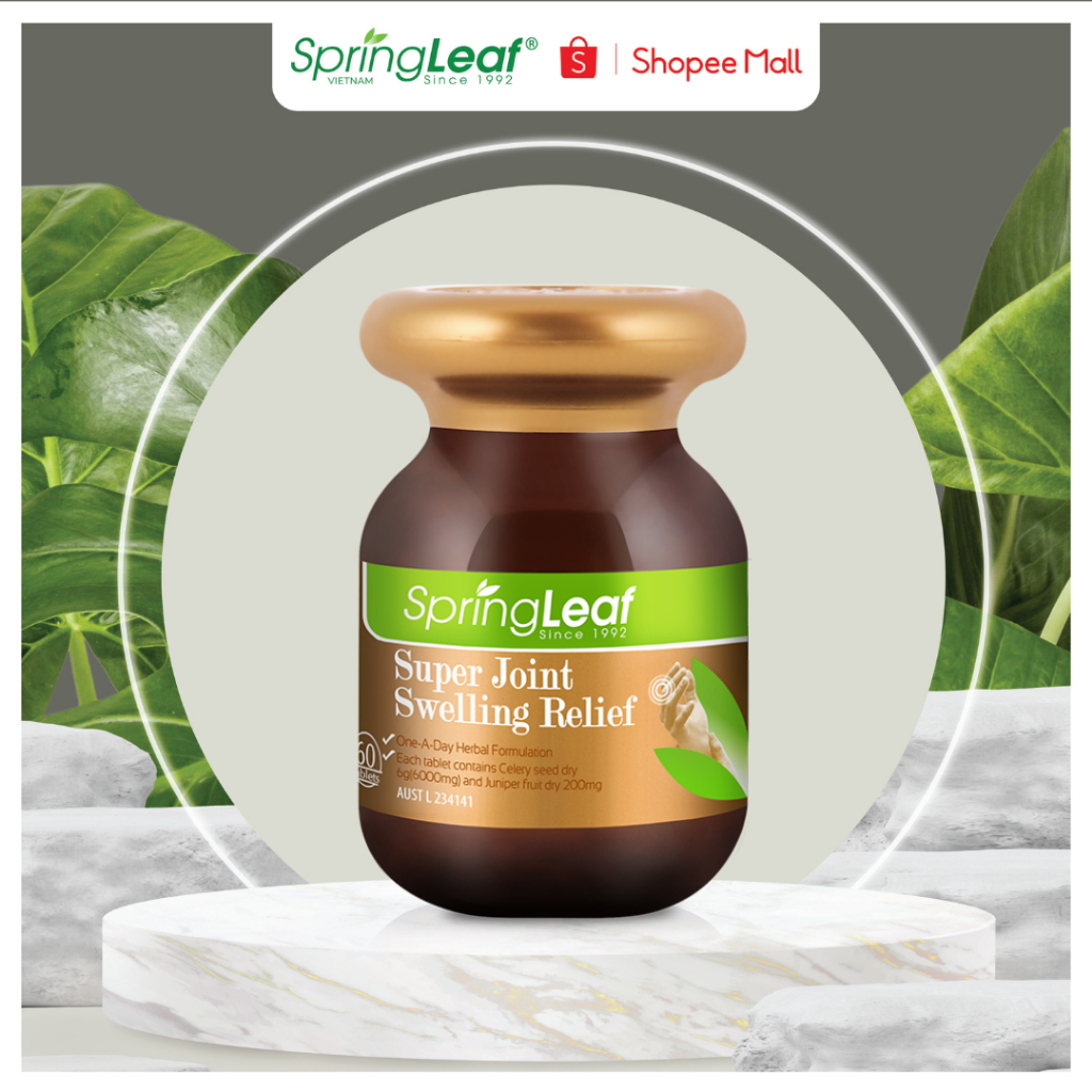 Viên uống giảm đau sưng khớp chiết xuất từ cần tây hỗ trợ vấn đề về gout SpringLeaf Super Joint Swelling Relief 60 viên