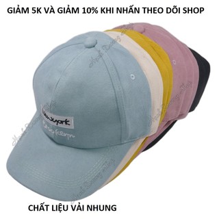 Mũ lưỡi trai vải nhung New York, nón kết nam nữ đẹp có khóa tăng giảm size đầu từ 56-60cm