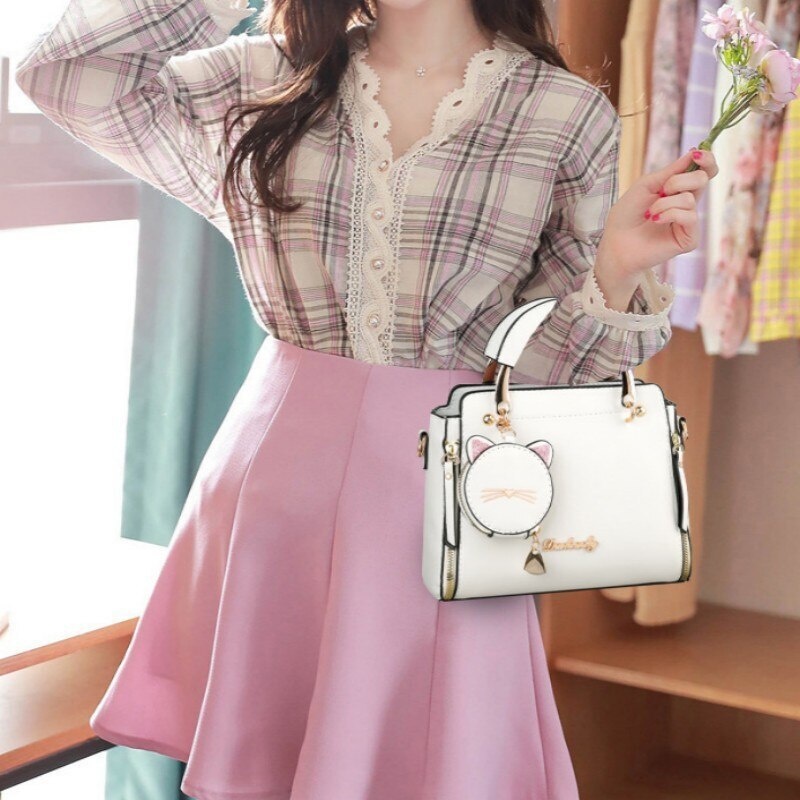 Túi xách nữ thời trang đi tiệc đi làm đeo vai đeo chéo có quai xách, túi xách công sở nữ cao cấp 2023 pk mèo dễ thương