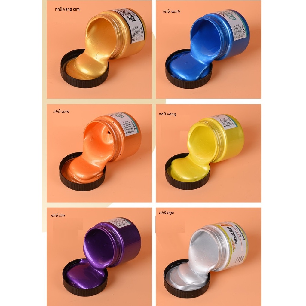 （SIÊU HOT ）MÀU NHŨ ACRYLIC CÁC MÀU CÁC SIZE TÙY CHỌN. MÀU NHŨ DÙNG ĐỂ VẼ TRANH TƯỜNG, TRANG TRÍ TRÊN MỌI CHẤT LIỆU