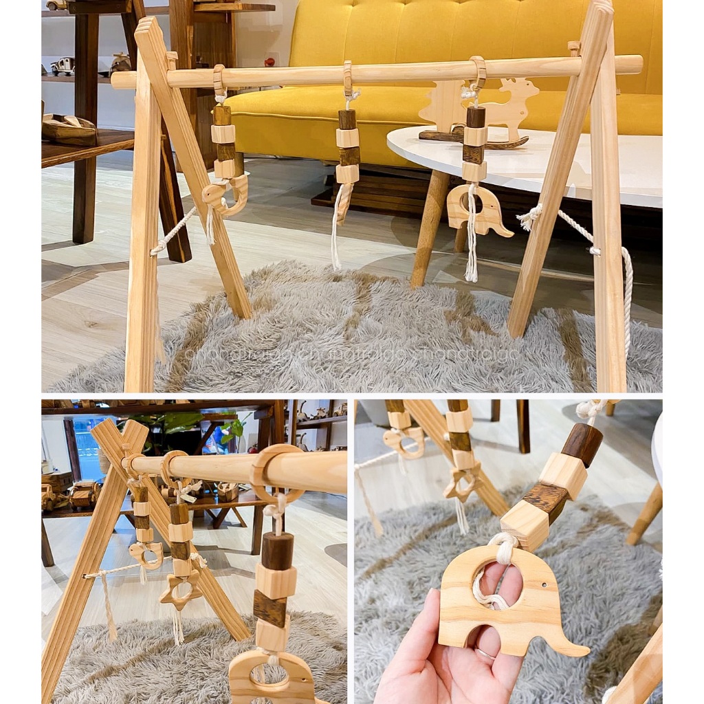 Kệ Treo Chữ A Đồ Chơi Cho Trẻ Sơ Sinh, Phát Triển Vận Động Cho Trẻ - Chàng Trai Gỗ