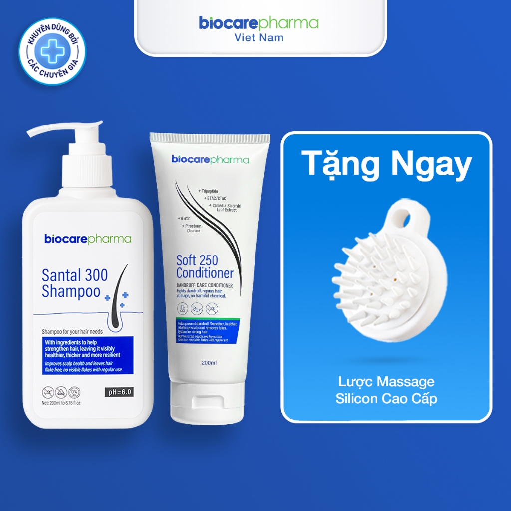 Combo dầu gội và dầu xả dành riêng cho tóc gàu nấm ngứa Biocarepharma.