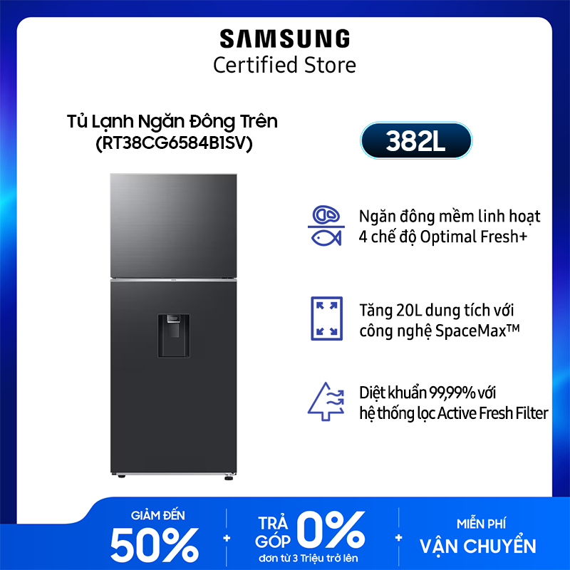 Tủ Lạnh Samsung Inverter 382 Lít RT38CG6584B1SV - Miễn phí giao + lắp Toàn Quốc