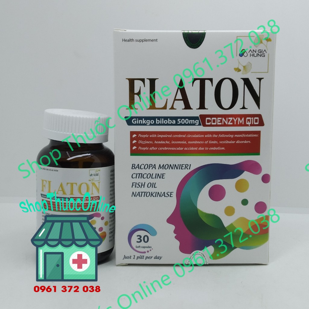 FLATON Ginkgo biloba, COENZYM Q10 - Giúp hỗ trợ tăng cường tuần hoàn máu não