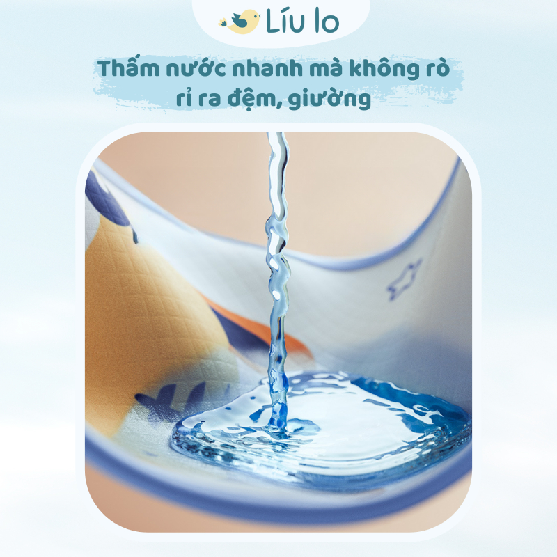Thảm lót thay tã bỉm cho bé Líu lo, thấm hút nhanh, chống rò rỉ ra giường đệm, giá tốt