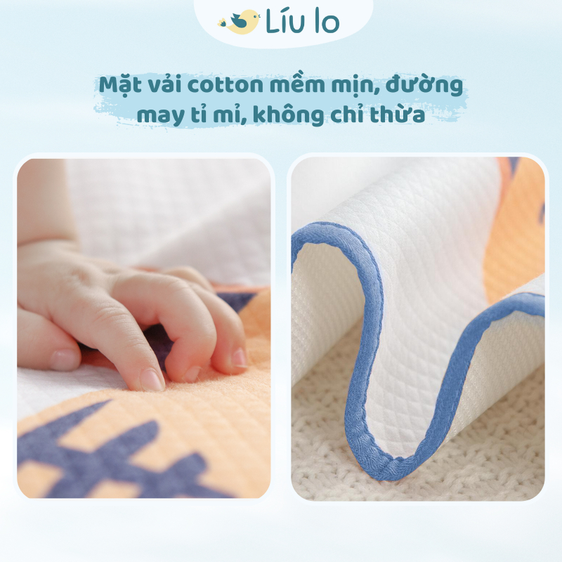 Thảm lót thay tã bỉm cho bé Líu lo, thấm hút nhanh, chống rò rỉ ra giường đệm, giá tốt