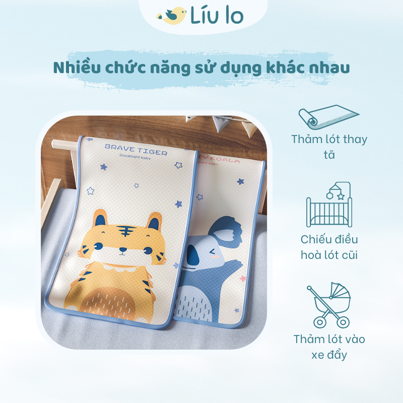 Thảm lót thay tã bỉm cho bé Líu lo, thấm hút nhanh, chống rò rỉ ra giường đệm, giá tốt