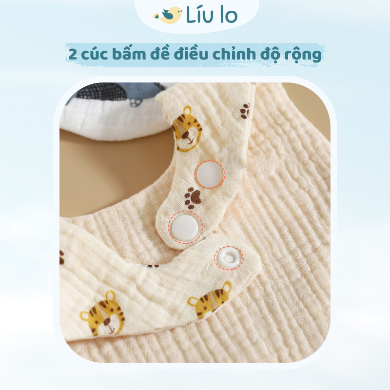 Yếm Xô Cho Bé/Yếm Hoa Cho Bé Líu Lo Xoay 360 Độ Chất Xô Cotton Mềm Mại Thấm Hút Tốt
