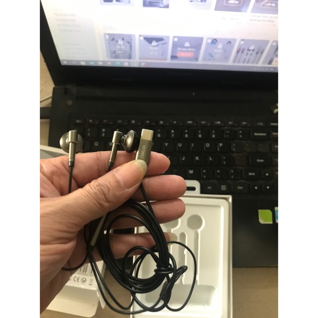 TAI NGHE CÓ MÍC CHÂN CẮM TYPE-C DÙNG CHO IPHONE 15/MAC/CÁC DÒNG ĐIỆN THOẠI JACK TYPE C WIWU EB315/EB314/EB316 IN-EAR
