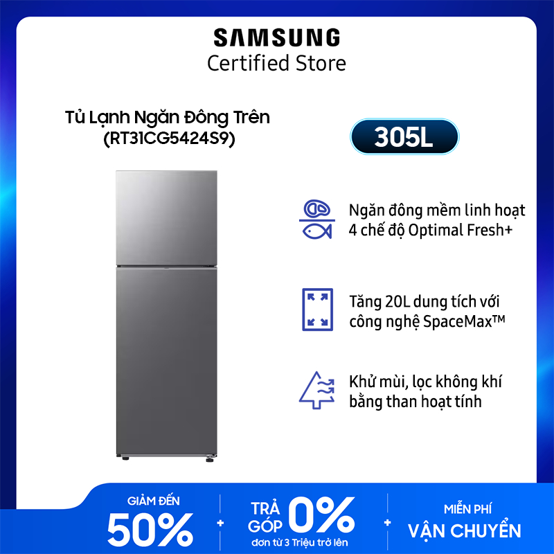 Tủ lạnh Samsung Inverter 305 lít RT31CG5424S9SV - Miễn phí giao + lắp Toàn Quốc