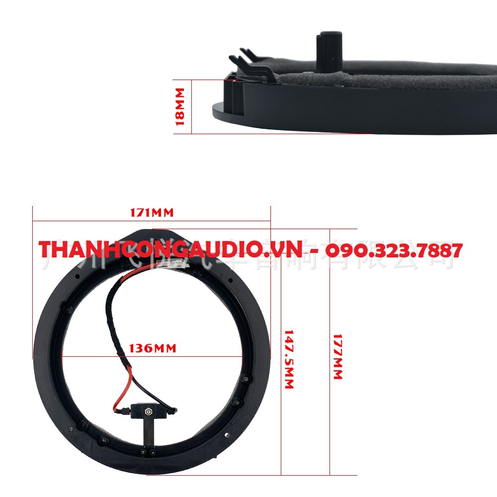 Dưỡng loa cánh Honda kèm giắc zin - viền loa cánh Honda - Đế loa Honda 6.5 icnh - 16cm .