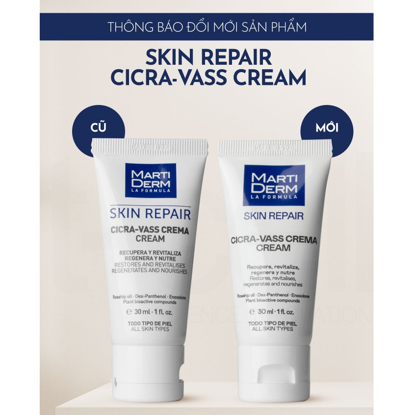 Kem Dưỡng Tái Tạo & Phục Hồi Da Nhạy Cảm - Martiderm Skin Repair Cicra Vass Cream