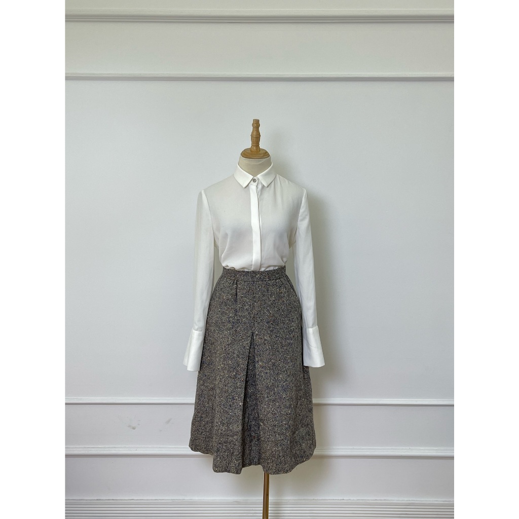 A2955 Áo sơ mi EVA DE EVA Hàng hiệu chính hãng thời trang nữ màu trắng size S Secondhand thanh lý ký gửi