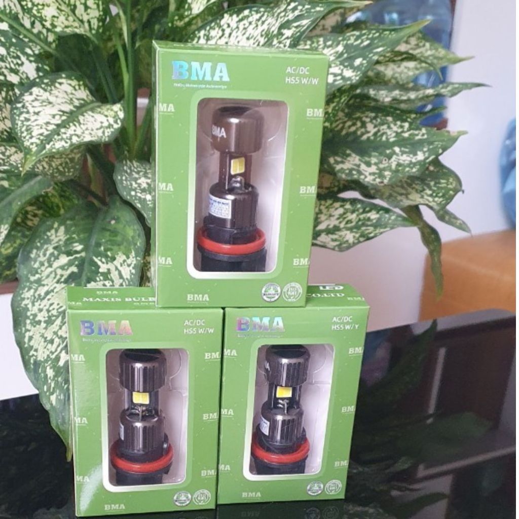 ĐÈN PHA XE MÁY CHÂN Hs5 SIÊU SÁNG, CÓ ÁNH SÁNG COS VÀNG PHA TRẮNG