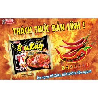 Combo 5 gói mì siukay hương vị bò/hải sản/mix 2 vị acecook