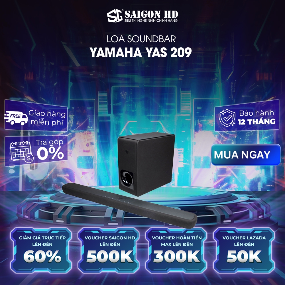 Dàn soundbar Yamaha YAS 209 - Hàng Chính Hãng, Bảo Hành 12 Tháng