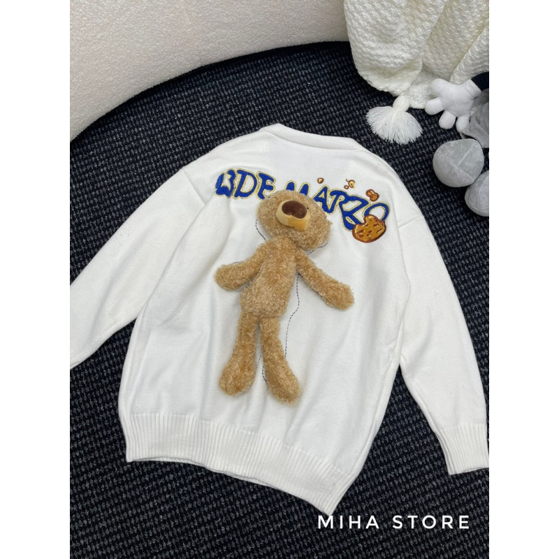 Áo len cardigan marzo kèm gấu