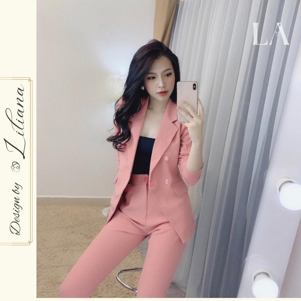 Set vest công sở blazer quần beggy thiết kế TRANG TÂY FASHION - mã SV07,