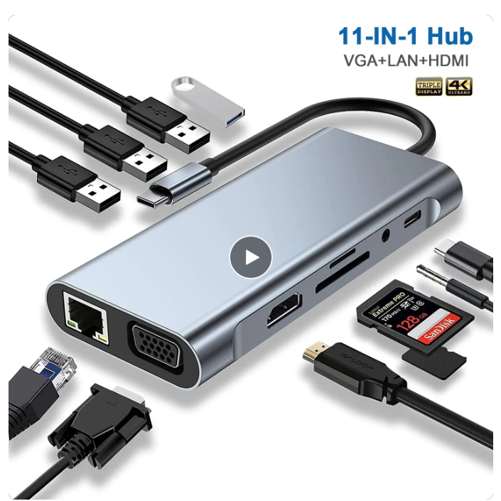 Hub chuyển đổi TYPE C 11 in 1