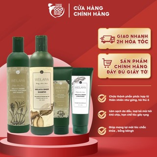 Dầu Gội, Dầu Xả Chiết Xuất Gừng, Hà Thủ Ô Dưỡng Tóc, Giảm Rụng Tóc, Mọc Tóc Nhanh Weilaiya Ginger Shampoo (400ml, 250ml)