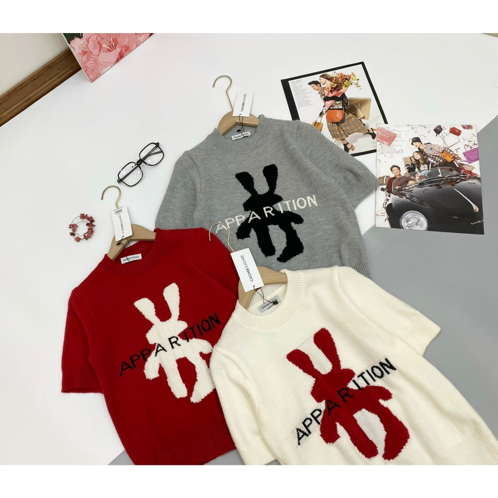 Aó len dệt kim tai thỏ