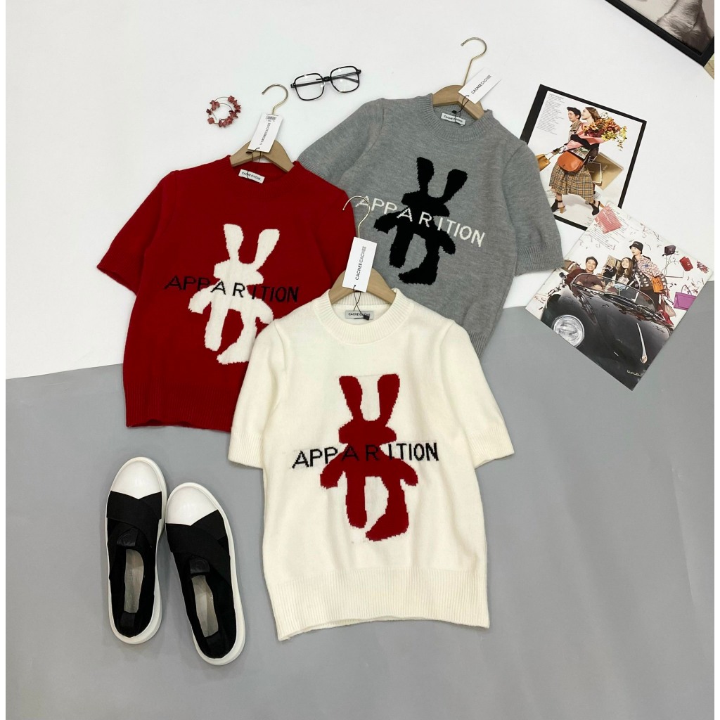 Aó len dệt kim tai thỏ