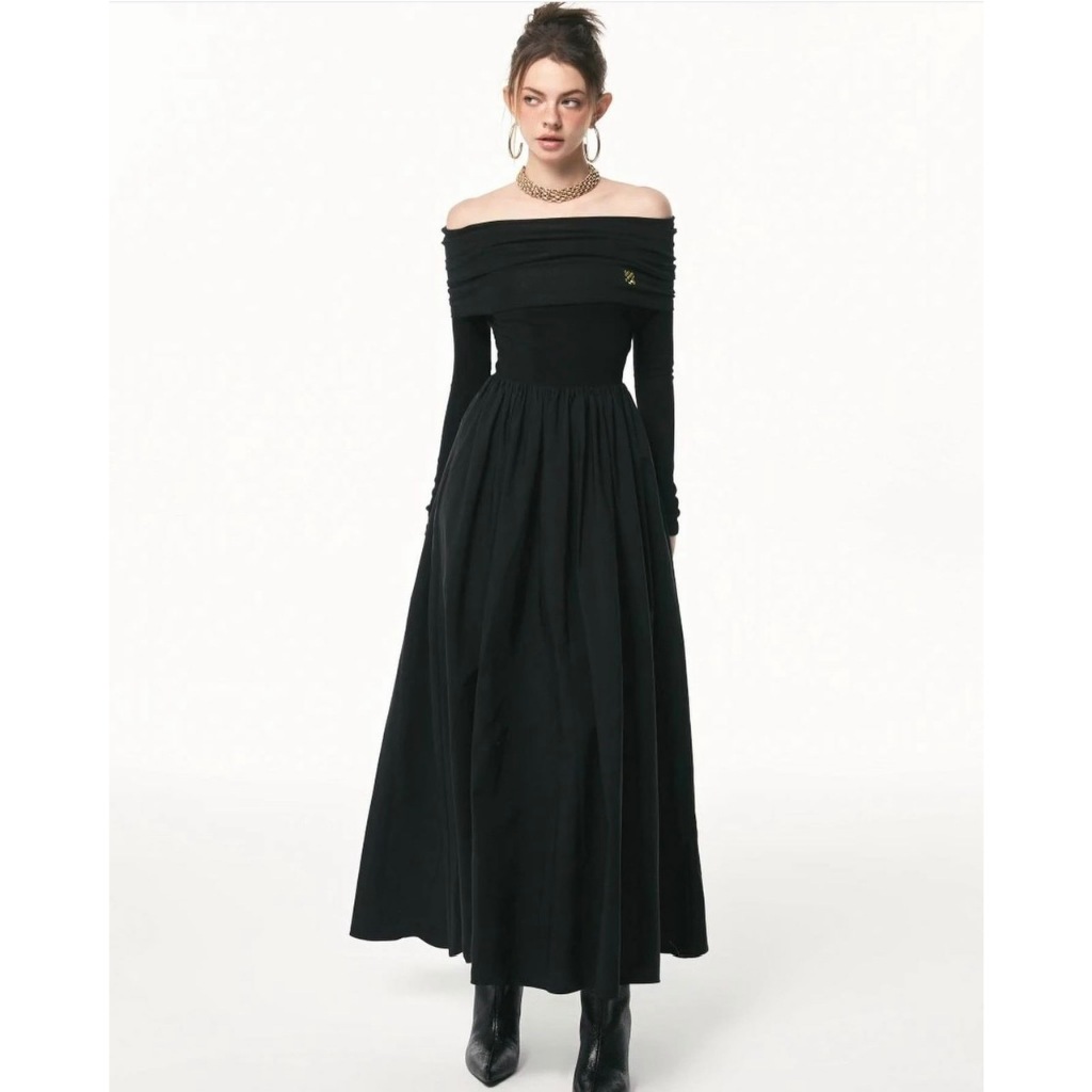 Đầm bẹt vai tay dài