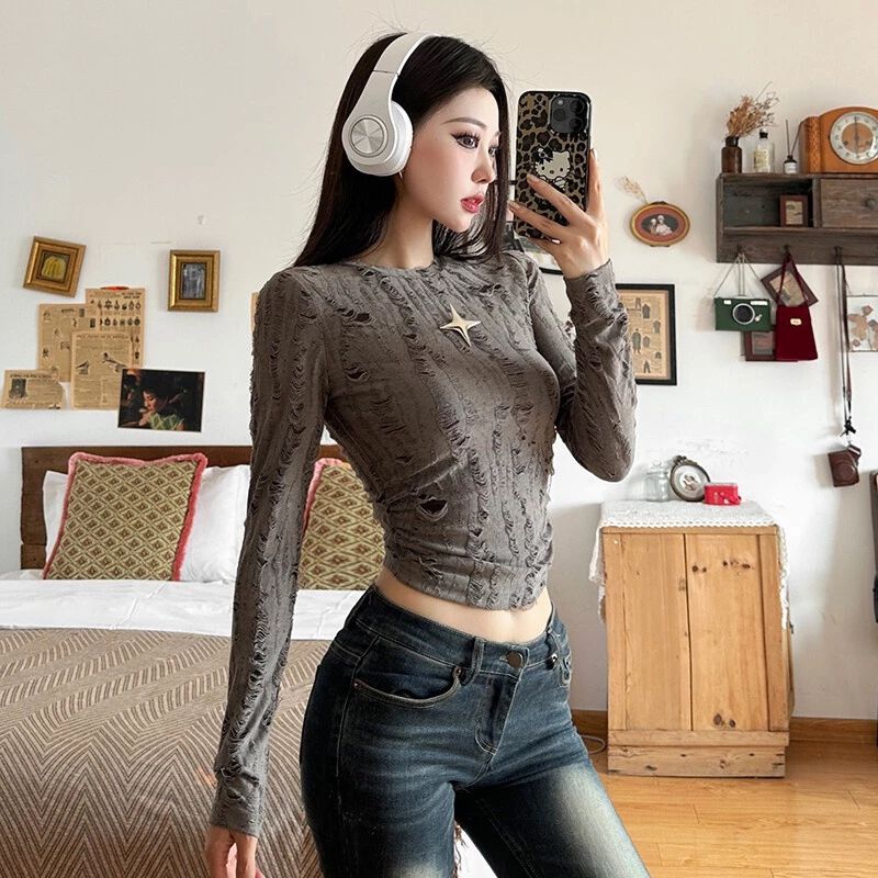 Thanh lý (pass) áo thun tay dài ôm rách