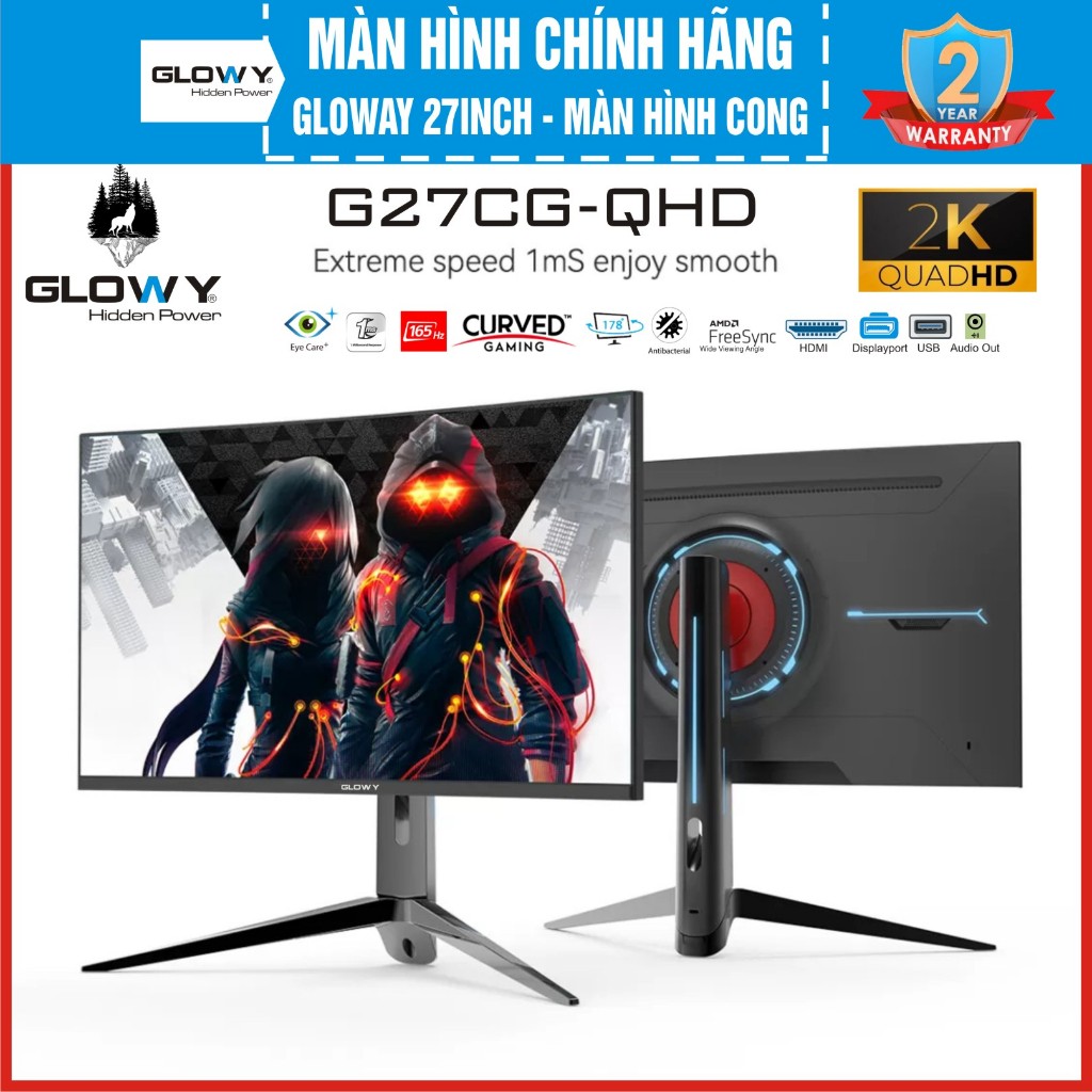 Màn hình PC 32|27 Inch QHD, Hãng NPC|Glowy - Bảo Hành 36 Tháng !!! | BigBuy360 - bigbuy360.vn