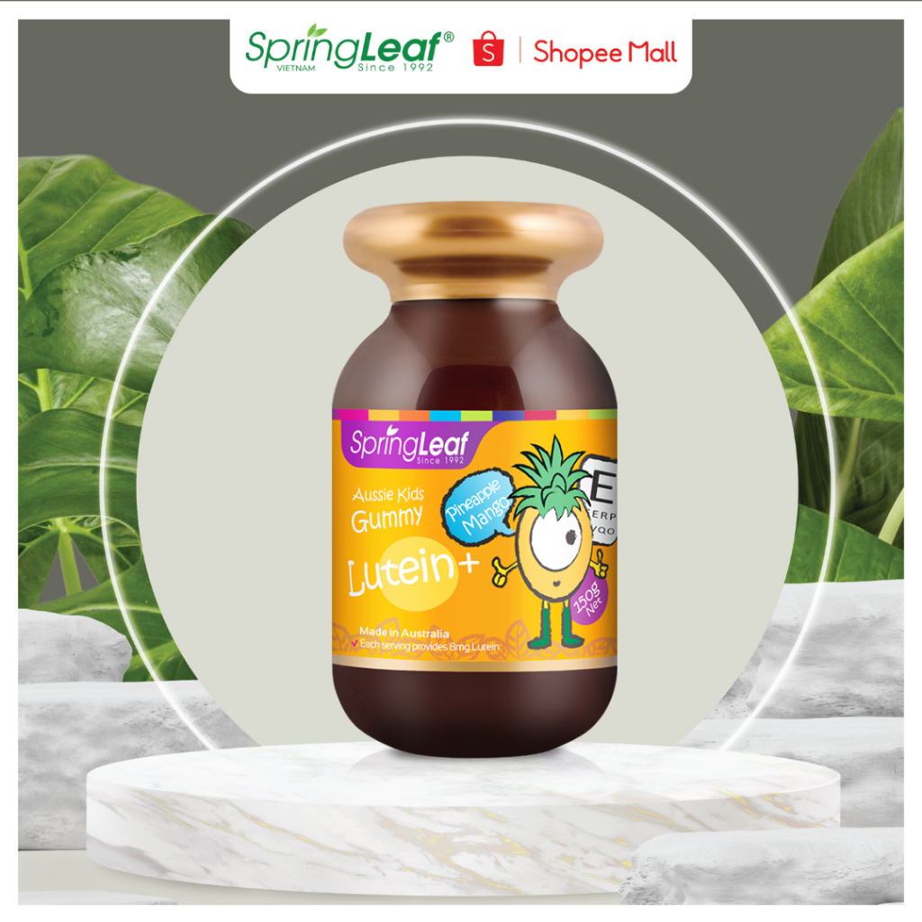 Kẹo dẻo bổ mắt vị trái cây giúp phát triển thị lực và tầm nhìn rõ nét cho bé SpringLeaf Kids Gummy Lutein