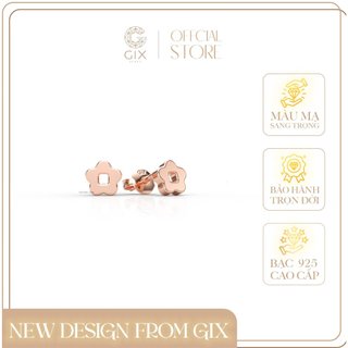 Hoa tai bạc bạc ý Gix Jewel mạ vàng hồng hoa đồng tiền SPGBT69