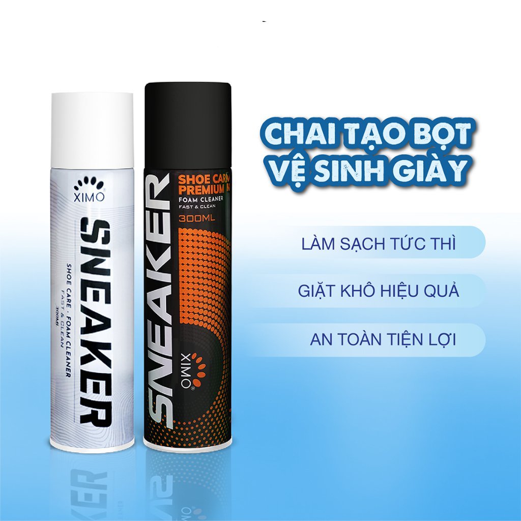 Bình xịt bọt làm sạch giày Sneaker Ximo 300ml - Tẩy trắng giày Sneaker, giày thể thao, túi xách, đồ da