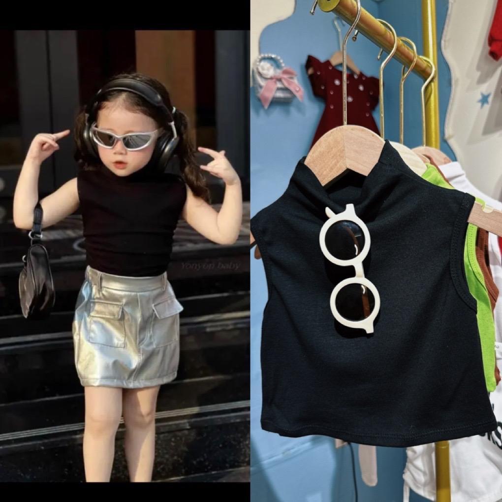 áo sát nách cổ lọ êp cho bé gái