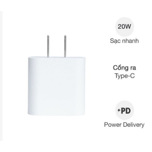 Bộ sạc nhanh PD 20W cho 7 8 8plus X XsMax 11 11 ProMax 12 12 ProMax 13 13 ProMax 14 Plus ProMax