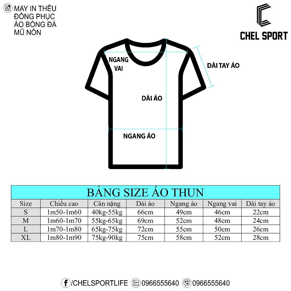 Áo thun logo thêu Chelsea 100% cotton
