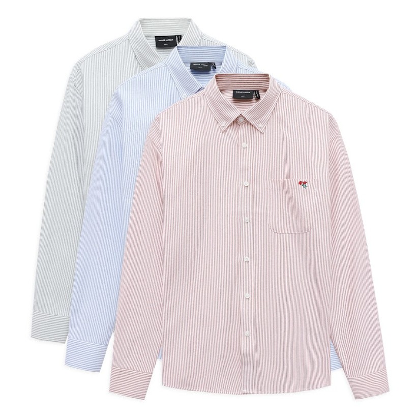 Áo Sơ Mi Nam Relaxed Stripes Roses, Chất Vải Oxford Thoải Mái, SM0081, SOMEHOW