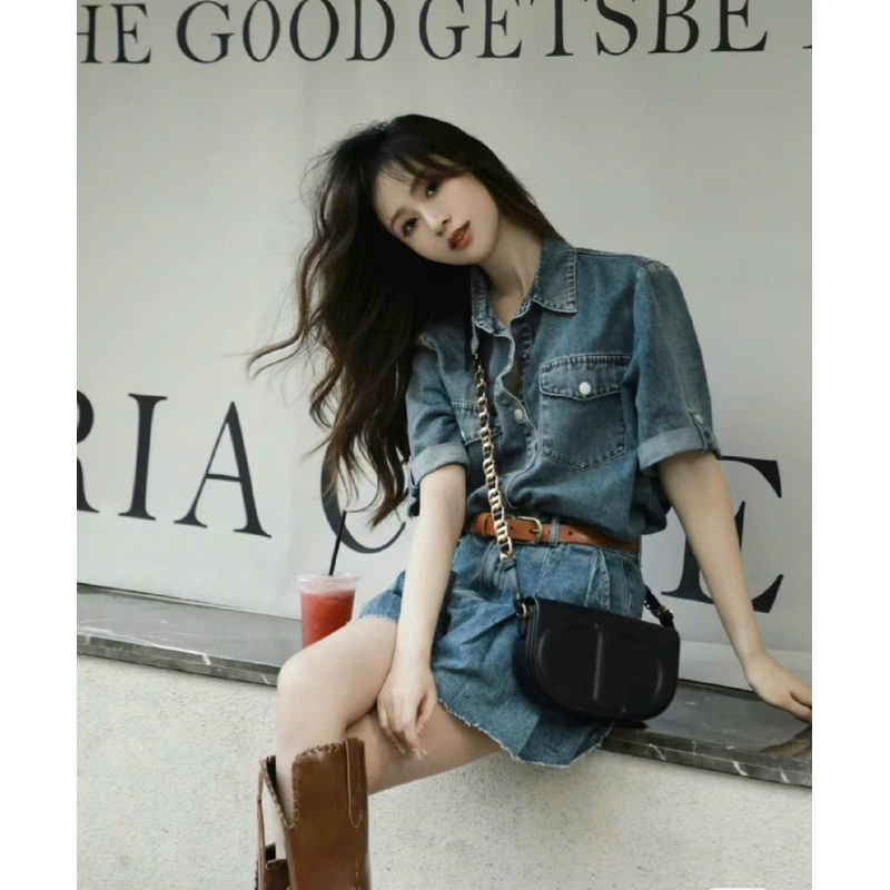 Túi CD Signature Bag 2023 da trơn size 21x14cm