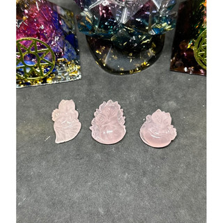 Mặt dây Hồ ly Hồng Rose Quartz