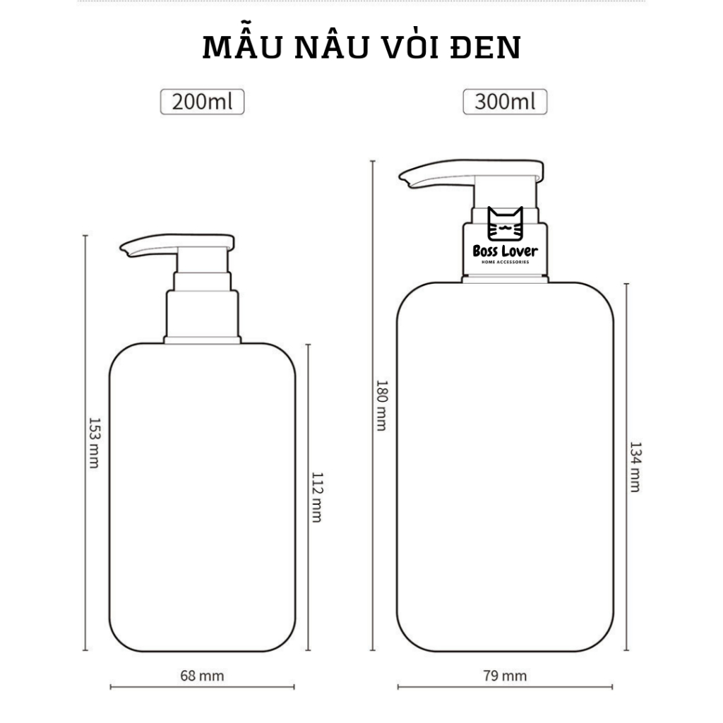 Chai chiết dầu gội,sữa tắm mẫu vuông dẹp